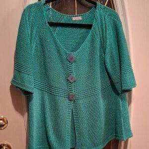 Per Una Teal Knit Cardigan
